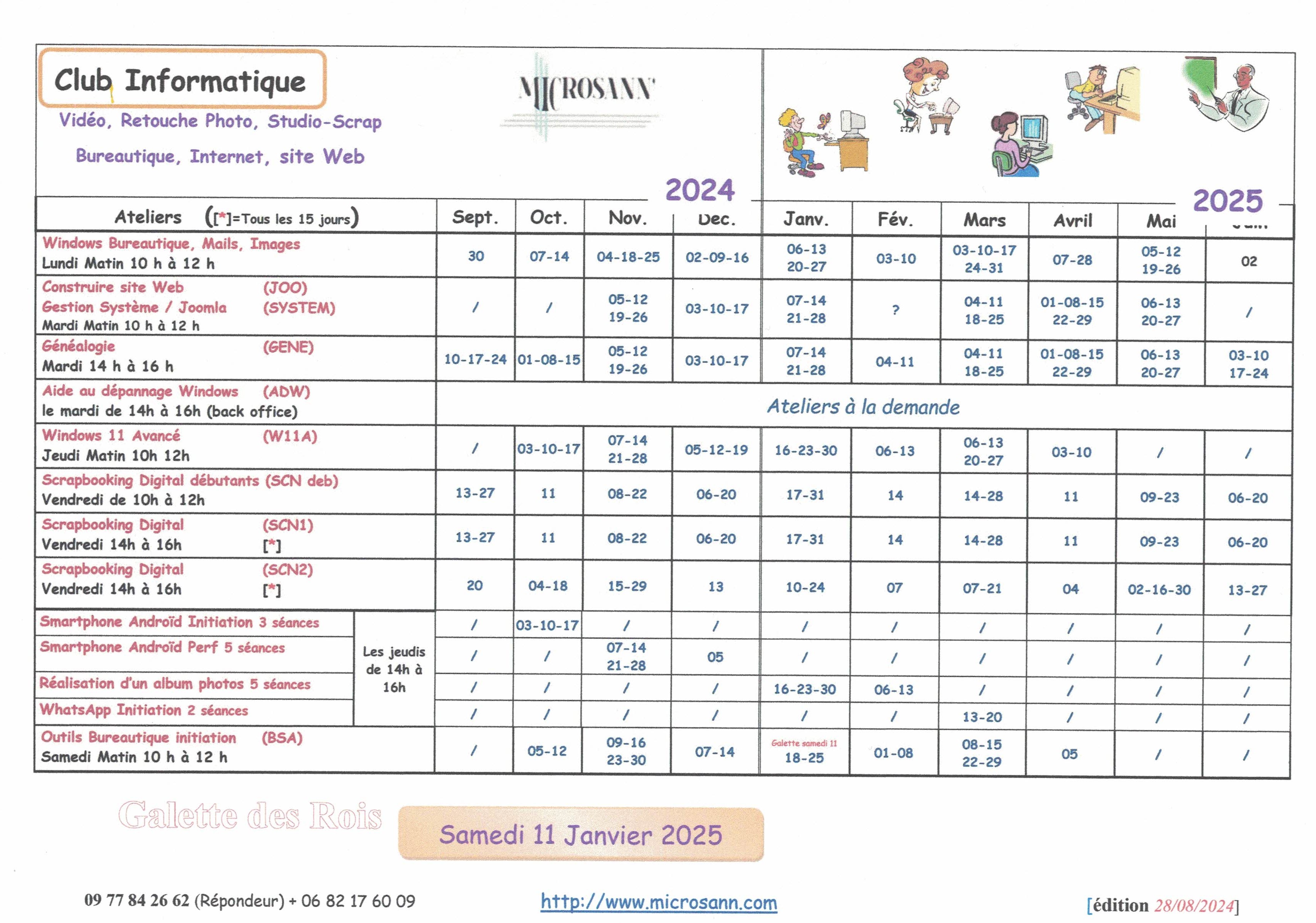 Calendrier 2425