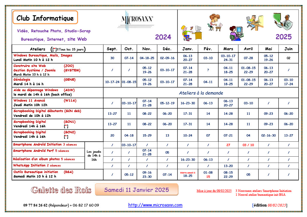 Calendrier Par Atelier v7 2024 2025 2025 02 08Adh